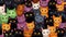 Illustration of colourful cartoon cats