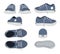 Illustration of a Complete Set of Sports Footwear Gym Shoes