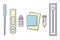 Illustration of a coronavirus rapid test with a Covid-19. Rapid test kit for COVID-19. PCR test kit.