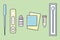 Illustration of a coronavirus rapid test with a Covid-19. Rapid test kit for COVID-19. PCR test kit.