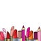 Illustration of cosmetics. Pencils and lipsticks for make-up.