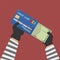 Illustration of credit card with cybercrime