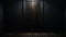 Illustration of creepy dark scary door. AI Generative