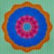 Illustration cross stitch mandala from flowers. Cross-stitch floral collage. Mandala - symbol of meditation, Buddhism, Hinduism,