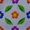 Illustration. Cross-stitch. Verbena flower. Texture of flowers