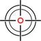 Illustration of a crosshair reticle on a white background