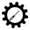 Illustration of crosshead screwdriver in gear. Icon for apps and websites on isolated on white