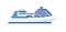 Illustration of cruise ship isolated, side view of cruise ship on white background