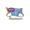 Illustration crying flag fiji with character cute