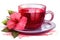 Illustration of cup of hibiscus tea