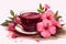 Illustration of cup of hibiscus tea