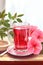 Illustration of cup of hibiscus tea