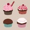 illustration cupcakes,decoration collection