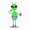 Illustration of cute alien. White background