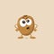 Illustration of cute angry kiwi mascot isolated on light background