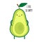 Illustration of cute avocado