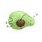 Illustration cute Avocado isolated on white background. Avocado lies on its side and sleeps.