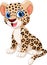 Illustration of cute baby leopard cartoon smile