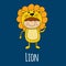 Illustration of cute baby wearing lion costume