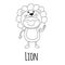 Illustration of cute baby wearing lion costume