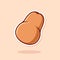 illustration of cute brown single potato vegetable