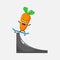 Illustration of cute carrot playing skateboard