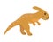 Illustration of cute cartoon dinosaur on white background.