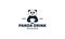 Illustration cute cartoon panda hold  drink logo icon vector