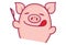 Illustration Of Cute Cartoon Pig.