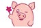 Illustration Of Cute Cartoon Pig.