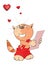 Illustration of a Cute Cat. Cartoon Character. Vinegar valentines