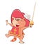 Illustration of a Cute Cat. King\'s Musketeer. Cartoon Character