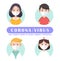 Illustration cute character wear medical masks to protect against coronavirus