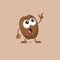 Illustration of cute coffee bean staring mascot isolated on light background