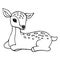 illustration, cute contour hand-drawn deer, for coloring book