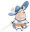 Illustration of a Cute Cow. King\'s Musketeer. Cartoon Character