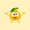 Illustration of cute decisive ugli fruit mascot isolated on light background