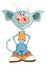 Illustration of a Cute Devil. Cartoon Character