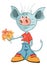 Illustration of a Cute Devil. Cartoon Character