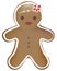 Illustration of cute gingerbread cookie