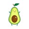 Illustration of cute happy avocado