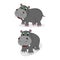 Illustration of cute hippo animal shape design