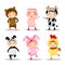 Illustration of cute kids wearing animal costumes