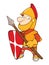 Illustration of a Cute Knight. Cartoon Character