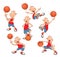 Illustration of Cute Little Boys. Basketball players