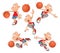 Illustration of Cute Little Boys. Basketball players