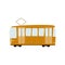 Illustration of cute orange tram on a white background