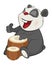 Illustration of a Cute Panda Drummer. Cartoon Character