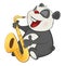 Illustration of a Cute Panda Saxophonist.. Cartoon Character
