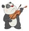 Illustration of a Cute Panda Violinist. Cartoon Character